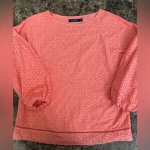 Ralph Lauren Coral Eyelet Blouse